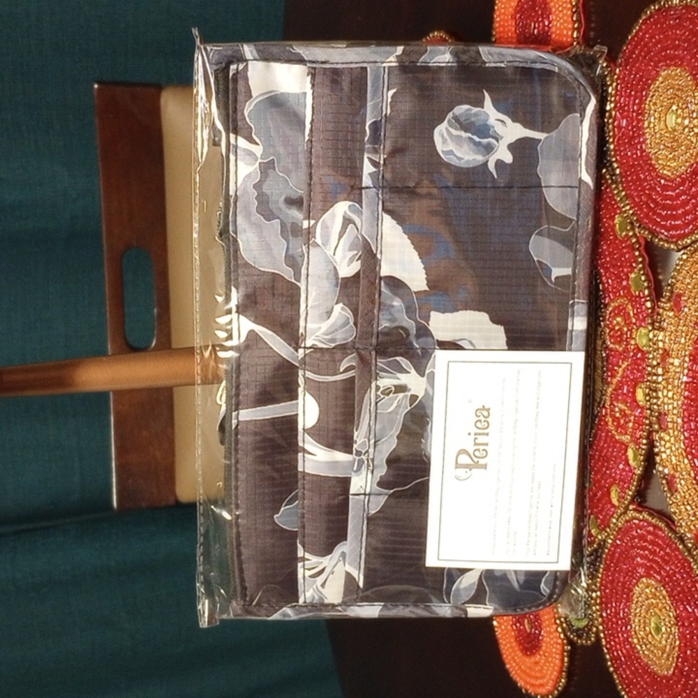 Purse Organizer Insert-Black Floral Print - Picture 12 of 14